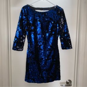 Zara basic collection black and blue sequin mini dress